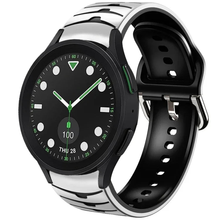 カーブテクスチャーシリコンウォッチバンド、Samsung Galaxy Watch 6 Classic 43mm用、Samsung Galaxy Watch 5 Pro ゴルフエディション用、Samsung Galaxy Watch 5 ゴルフエディション用
