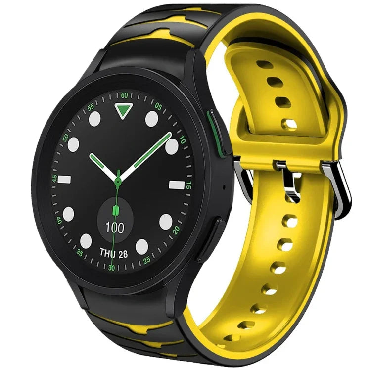 カーブテクスチャーシリコンウォッチバンド、Samsung Galaxy Watch 6 Classic 43mm用、Samsung Galaxy Watch 5 Pro ゴルフエディション用、Samsung Galaxy Watch 5 ゴルフエディション用
