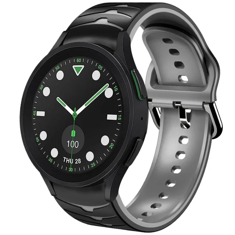 カーブテクスチャーシリコンウォッチバンド、Samsung Galaxy Watch 6 Classic 43mm用、Samsung Galaxy Watch 5 Pro ゴルフエディション用、Samsung Galaxy Watch 5 ゴルフエディション用