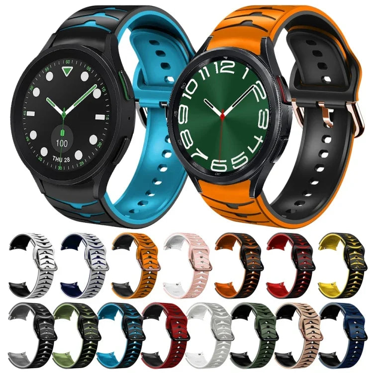 カーブテクスチャーシリコンウォッチバンド、Samsung Galaxy Watch 6 Classic 43mm用、Samsung Galaxy Watch 5 Pro ゴルフエディション用、Samsung Galaxy Watch 5 ゴルフエディション用