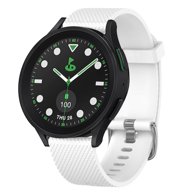 20mm Diamond Textured Silicone Watch Band, For Samsung Galaxy watch 5 Pro Golf Edition, For Samsung Galaxy watch 5 Golf Edition, For Samsung Galaxy Watch 5 44mm, For Samsung Galaxy Watch 5 Pro 45mm