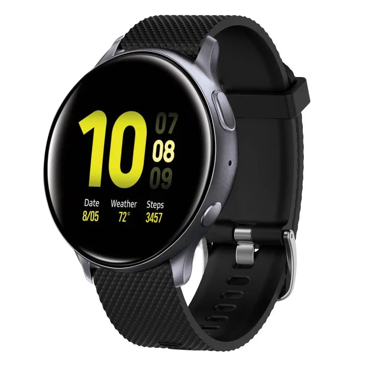 20mmダイヤモンドテクスチャーシリコンウォッチバンド、Samsung Galaxy Watch 4 Classic 42mm用、Samsung Galaxy Watch Active 2 44mm用、Samsung Galaxy Watch Active 2 40mm用、Samsung Galaxy Watch 42mm用