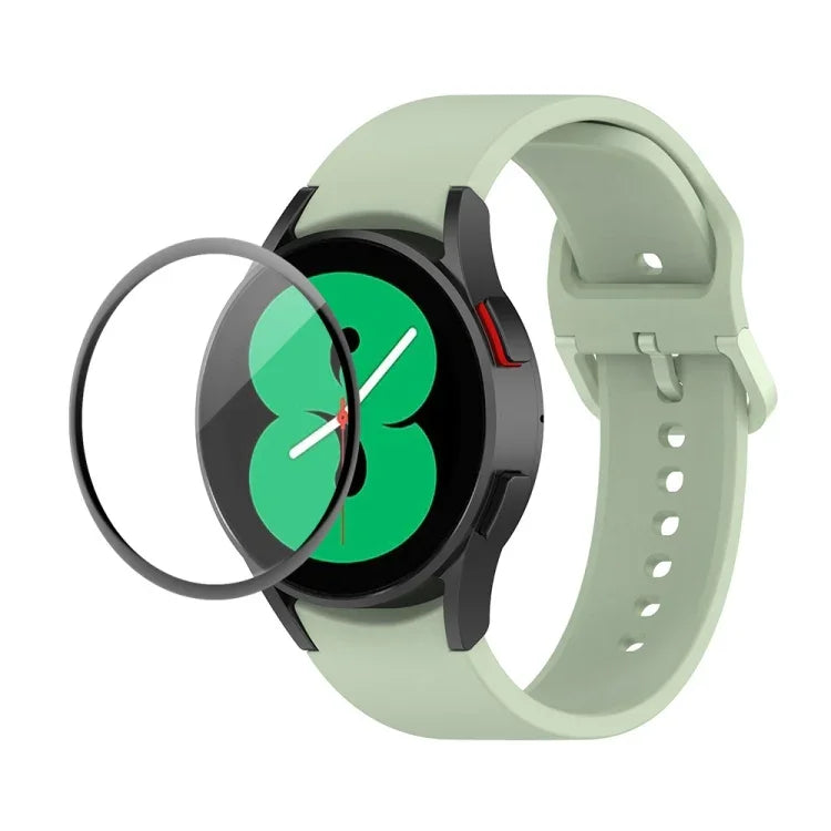 JUNSUNMAY シリコン調節可能ストラップ＋全面カバープラスチックスクリーンプロテクターキット、Samsung Galaxy Watch5 40mm用、Samsung Galaxy Watch4 44mm用、Samsung Galaxy Watch4 40mm用