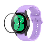 JUNSUNMAY シリコン調節可能ストラップ＋全面カバープラスチックスクリーンプロテクターキット、Samsung Galaxy Watch5 40mm用、Samsung Galaxy Watch4 44mm用、Samsung Galaxy Watch4 40mm用
