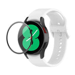 JUNSUNMAY シリコン調節可能ストラップ＋全面カバープラスチックスクリーンプロテクターキット、Samsung Galaxy Watch5 40mm用、Samsung Galaxy Watch4 44mm用、Samsung Galaxy Watch4 40mm用