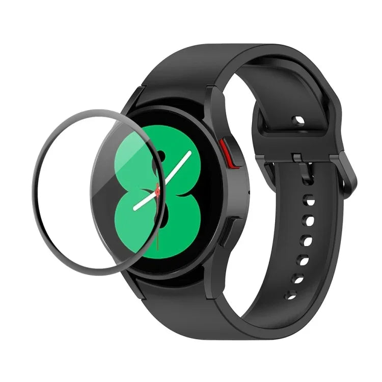 JUNSUNMAY シリコン調節可能ストラップ＋全面カバープラスチックスクリーンプロテクターキット、Samsung Galaxy Watch5 40mm用、Samsung Galaxy Watch4 44mm用、Samsung Galaxy Watch4 40mm用