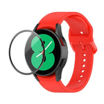 JUNSUNMAY シリコン調節可能ストラップ＋全面カバープラスチックスクリーンプロテクターキット、Samsung Galaxy Watch5 40mm用、Samsung Galaxy Watch4 44mm用、Samsung Galaxy Watch4 40mm用