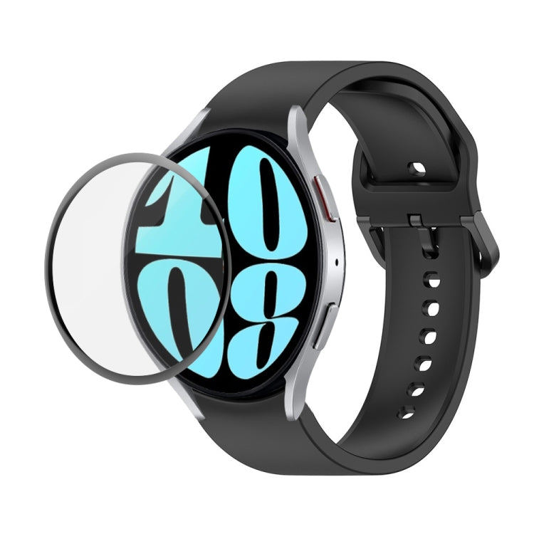 JUNSUNMAY シリコン調整ストラップ + フルカバレッジPMMAスクリーンプロテクターキット Samsung Galaxy Watch6 Classic 47mm用、Samsung Galaxy Watch6 44mm用、Samsung Galaxy Watch6 40mm用
