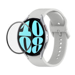 JUNSUNMAY シリコン調整ストラップ + フルカバレッジPMMAスクリーンプロテクターキット Samsung Galaxy Watch6 Classic 47mm用、Samsung Galaxy Watch6 44mm用、Samsung Galaxy Watch6 40mm用