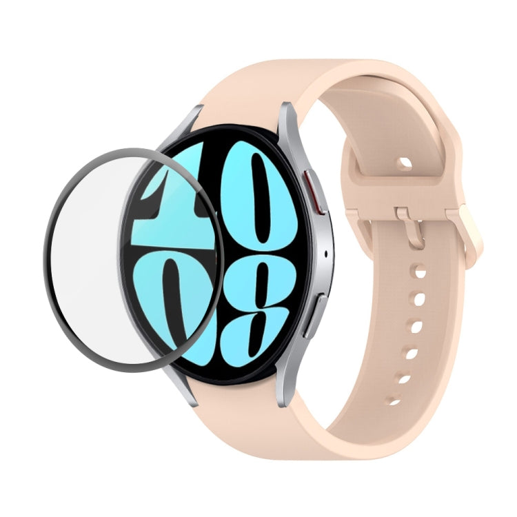 JUNSUNMAY シリコン調整ストラップ + フルカバレッジPMMAスクリーンプロテクターキット Samsung Galaxy Watch6 Classic 47mm用、Samsung Galaxy Watch6 44mm用、Samsung Galaxy Watch6 40mm用