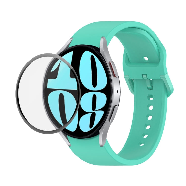 JUNSUNMAY シリコン調整ストラップ + フルカバレッジPMMAスクリーンプロテクターキット Samsung Galaxy Watch6 Classic 47mm用、Samsung Galaxy Watch6 44mm用、Samsung Galaxy Watch6 40mm用