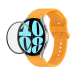 JUNSUNMAY シリコン調整ストラップ + フルカバレッジPMMAスクリーンプロテクターキット Samsung Galaxy Watch6 Classic 47mm用、Samsung Galaxy Watch6 44mm用、Samsung Galaxy Watch6 40mm用