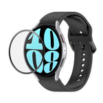JUNSUNMAY シリコン調整ストラップ + フルカバレッジPMMAスクリーンプロテクターキット Samsung Galaxy Watch6 Classic 47mm用、Samsung Galaxy Watch6 44mm用、Samsung Galaxy Watch6 40mm用