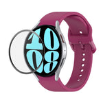 JUNSUNMAY シリコン調整ストラップ + フルカバレッジPMMAスクリーンプロテクターキット Samsung Galaxy Watch6 Classic 47mm用、Samsung Galaxy Watch6 44mm用、Samsung Galaxy Watch6 40mm用