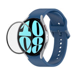 JUNSUNMAY シリコン調整ストラップ + フルカバレッジPMMAスクリーンプロテクターキット Samsung Galaxy Watch6 Classic 47mm用、Samsung Galaxy Watch6 44mm用、Samsung Galaxy Watch6 40mm用