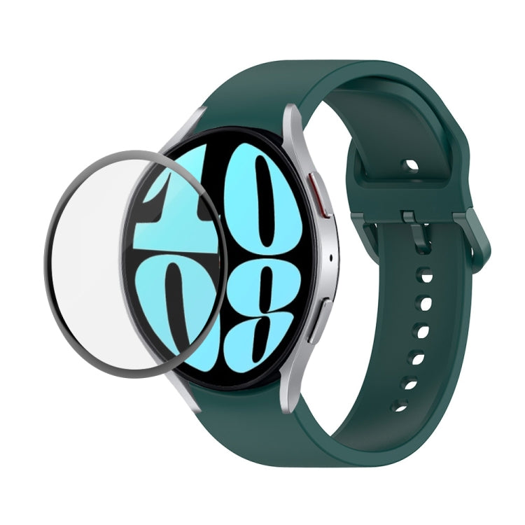 JUNSUNMAY シリコン調整ストラップ + フルカバレッジPMMAスクリーンプロテクターキット Samsung Galaxy Watch6 Classic 47mm用、Samsung Galaxy Watch6 44mm用、Samsung Galaxy Watch6 40mm用