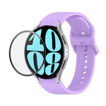JUNSUNMAY シリコン調整ストラップ + フルカバレッジPMMAスクリーンプロテクターキット Samsung Galaxy Watch6 Classic 47mm用、Samsung Galaxy Watch6 44mm用、Samsung Galaxy Watch6 40mm用