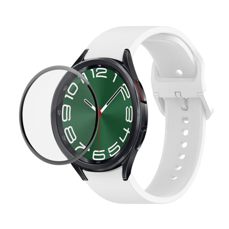 JUNSUNMAY シリコン調整ストラップ + フルカバレッジPMMAスクリーンプロテクターキット Samsung Galaxy Watch6 Classic 43mm用、Samsung Galaxy Watch5 44mm用、Samsung Galaxy Watch5 Pro 45mm用