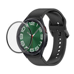 JUNSUNMAY シリコン調整ストラップ + フルカバレッジPMMAスクリーンプロテクターキット Samsung Galaxy Watch6 Classic 43mm用、Samsung Galaxy Watch5 44mm用、Samsung Galaxy Watch5 Pro 45mm用