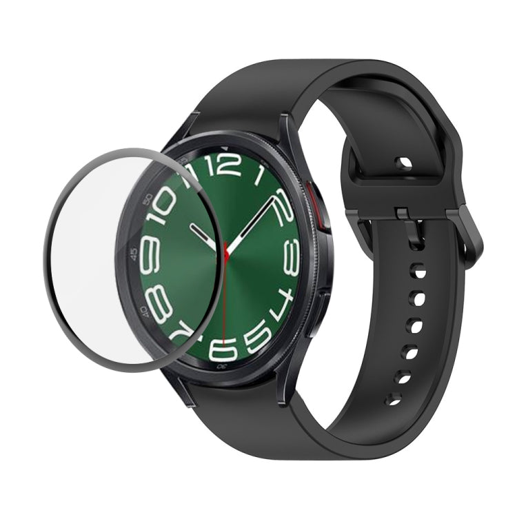 JUNSUNMAY シリコン調整ストラップ + フルカバレッジPMMAスクリーンプロテクターキット Samsung Galaxy Watch6 Classic 43mm用、Samsung Galaxy Watch5 44mm用、Samsung Galaxy Watch5 Pro 45mm用