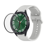 JUNSUNMAY シリコン調整ストラップ + フルカバレッジPMMAスクリーンプロテクターキット Samsung Galaxy Watch6 Classic 43mm用、Samsung Galaxy Watch5 44mm用、Samsung Galaxy Watch5 Pro 45mm用