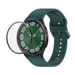 JUNSUNMAY シリコン調整ストラップ + フルカバレッジPMMAスクリーンプロテクターキット Samsung Galaxy Watch6 Classic 43mm用、Samsung Galaxy Watch5 44mm用、Samsung Galaxy Watch5 Pro 45mm用