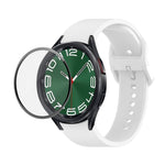 JUNSUNMAY シリコン調整ストラップ + フルカバレッジPMMAスクリーンプロテクターキット Samsung Galaxy Watch6 Classic 47mm用、Samsung Galaxy Watch6 44mm用、Samsung Galaxy Watch6 40mm用