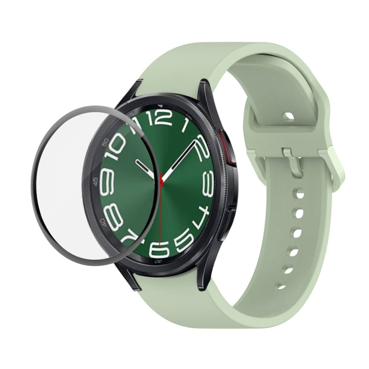 JUNSUNMAY シリコン調整ストラップ + フルカバレッジPMMAスクリーンプロテクターキット Samsung Galaxy Watch6 Classic 47mm用、Samsung Galaxy Watch6 44mm用、Samsung Galaxy Watch6 40mm用