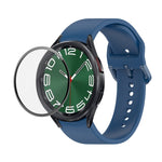 JUNSUNMAY シリコン調整ストラップ + フルカバレッジPMMAスクリーンプロテクターキット Samsung Galaxy Watch6 Classic 47mm用、Samsung Galaxy Watch6 44mm用、Samsung Galaxy Watch6 40mm用