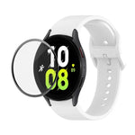 JUNSUNMAY シリコン調節可能ストラップ＋全面カバープラスチックスクリーンプロテクターキット、Samsung Galaxy Watch5 40mm用、Samsung Galaxy Watch4 44mm用、Samsung Galaxy Watch4 40mm用