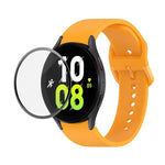JUNSUNMAY シリコン調節可能ストラップ＋全面カバープラスチックスクリーンプロテクターキット、Samsung Galaxy Watch5 40mm用、Samsung Galaxy Watch4 44mm用、Samsung Galaxy Watch4 40mm用
