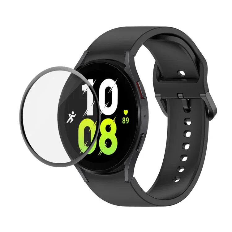 JUNSUNMAY シリコン調節可能ストラップ＋全面カバープラスチックスクリーンプロテクターキット、Samsung Galaxy Watch5 40mm用、Samsung Galaxy Watch4 44mm用、Samsung Galaxy Watch4 40mm用