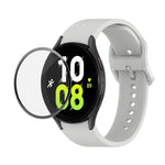 JUNSUNMAY シリコン調節可能ストラップ＋全面カバープラスチックスクリーンプロテクターキット、Samsung Galaxy Watch5 40mm用、Samsung Galaxy Watch4 44mm用、Samsung Galaxy Watch4 40mm用