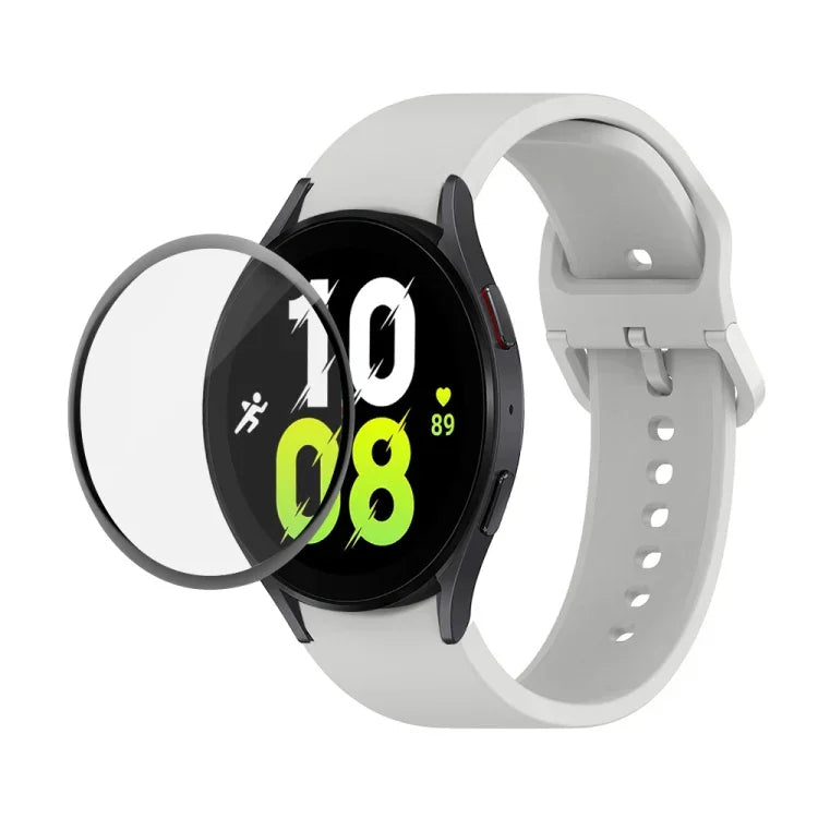 JUNSUNMAY シリコン調節可能ストラップ＋全面カバープラスチックスクリーンプロテクターキット、Samsung Galaxy Watch5 40mm用、Samsung Galaxy Watch4 44mm用、Samsung Galaxy Watch4 40mm用