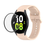 JUNSUNMAY シリコン調節可能ストラップ＋全面カバープラスチックスクリーンプロテクターキット、Samsung Galaxy Watch5 40mm用、Samsung Galaxy Watch4 44mm用、Samsung Galaxy Watch4 40mm用