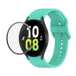 JUNSUNMAY シリコン調節可能ストラップ＋全面カバープラスチックスクリーンプロテクターキット、Samsung Galaxy Watch5 40mm用、Samsung Galaxy Watch4 44mm用、Samsung Galaxy Watch4 40mm用
