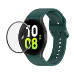 JUNSUNMAY シリコン調節可能ストラップ＋全面カバープラスチックスクリーンプロテクターキット、Samsung Galaxy Watch5 40mm用、Samsung Galaxy Watch4 44mm用、Samsung Galaxy Watch4 40mm用