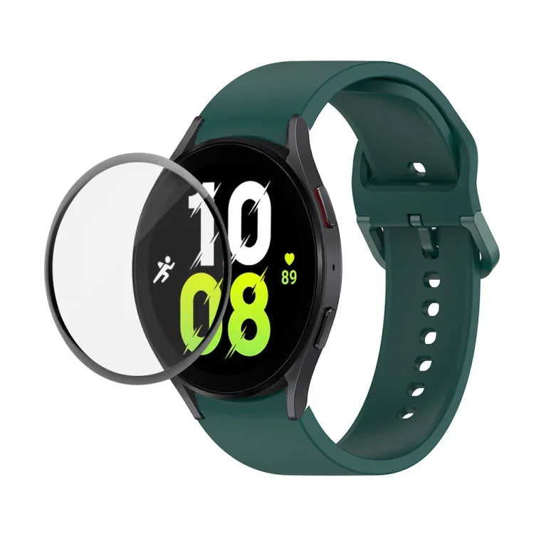 JUNSUNMAY シリコン調節可能ストラップ＋全面カバープラスチックスクリーンプロテクターキット、Samsung Galaxy Watch5 40mm用、Samsung Galaxy Watch4 44mm用、Samsung Galaxy Watch4 40mm用