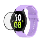JUNSUNMAY シリコン調節可能ストラップ＋全面カバープラスチックスクリーンプロテクターキット、Samsung Galaxy Watch5 40mm用、Samsung Galaxy Watch4 44mm用、Samsung Galaxy Watch4 40mm用