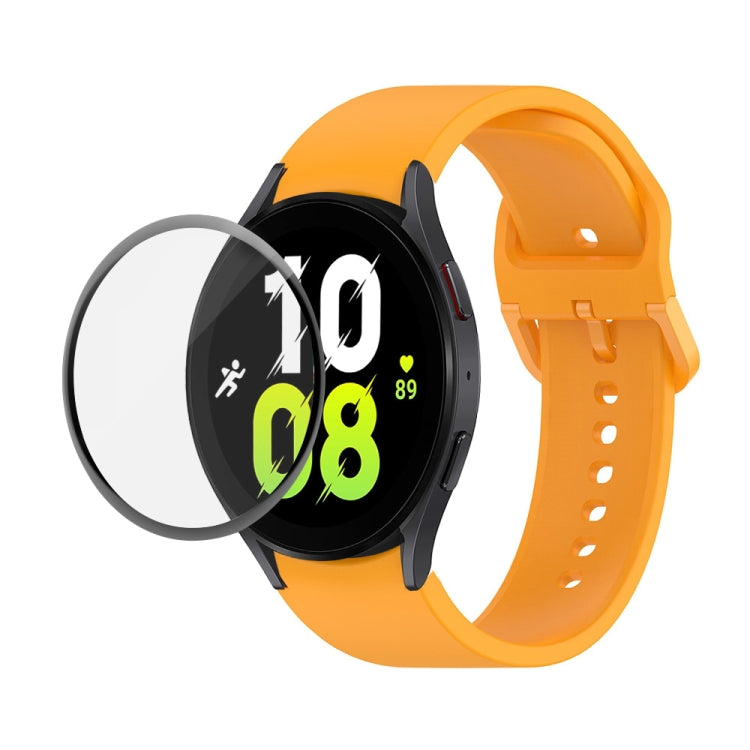 JUNSUNMAY シリコン調整ストラップ + フルカバレッジPMMAスクリーンプロテクターキット Samsung Galaxy Watch6 Classic 43mm用、Samsung Galaxy Watch5 44mm用、Samsung Galaxy Watch5 Pro 45mm用