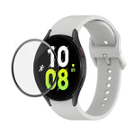 JUNSUNMAY シリコン調整ストラップ + フルカバレッジPMMAスクリーンプロテクターキット Samsung Galaxy Watch6 Classic 43mm用、Samsung Galaxy Watch5 44mm用、Samsung Galaxy Watch5 Pro 45mm用