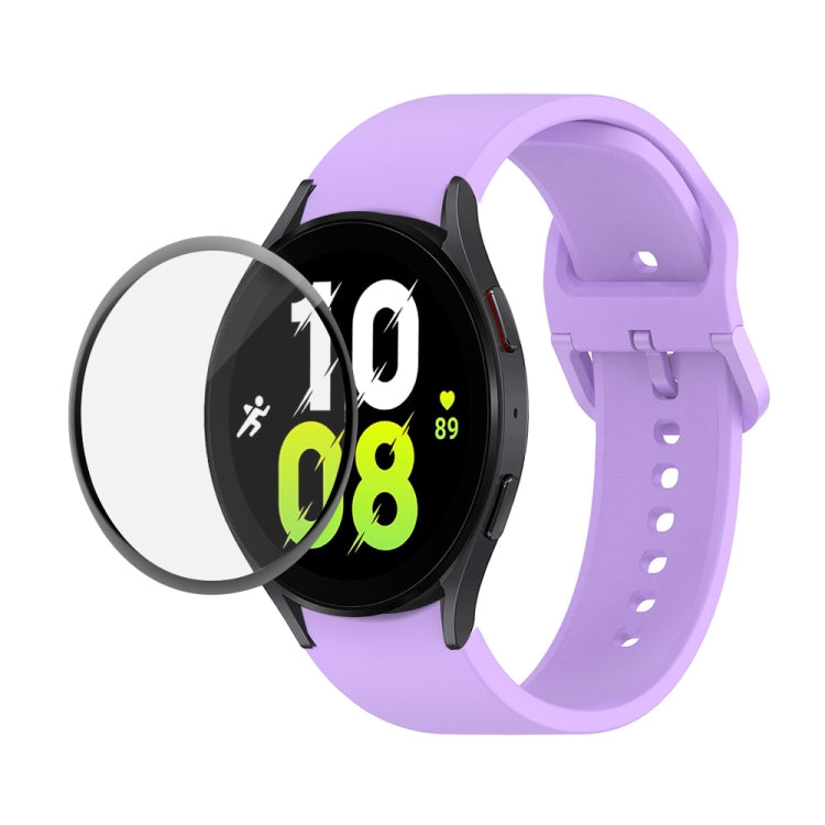JUNSUNMAY シリコン調整ストラップ + フルカバレッジPMMAスクリーンプロテクターキット Samsung Galaxy Watch6 Classic 43mm用、Samsung Galaxy Watch5 44mm用、Samsung Galaxy Watch5 Pro 45mm用