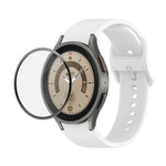 JUNSUNMAY シリコン調整ストラップ + フルカバレッジPMMAスクリーンプロテクターキット Samsung Galaxy Watch6 Classic 43mm用、Samsung Galaxy Watch5 44mm用、Samsung Galaxy Watch5 Pro 45mm用