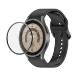 JUNSUNMAY シリコン調整ストラップ + フルカバレッジPMMAスクリーンプロテクターキット Samsung Galaxy Watch6 Classic 43mm用、Samsung Galaxy Watch5 44mm用、Samsung Galaxy Watch5 Pro 45mm用