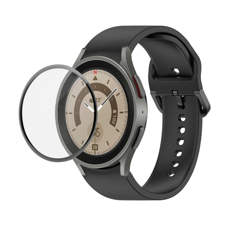 JUNSUNMAY シリコン調整ストラップ + フルカバレッジPMMAスクリーンプロテクターキット Samsung Galaxy Watch6 Classic 43mm用、Samsung Galaxy Watch5 44mm用、Samsung Galaxy Watch5 Pro 45mm用