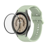 JUNSUNMAY シリコン調整ストラップ + フルカバレッジPMMAスクリーンプロテクターキット Samsung Galaxy Watch6 Classic 43mm用、Samsung Galaxy Watch5 44mm用、Samsung Galaxy Watch5 Pro 45mm用