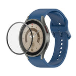 JUNSUNMAY シリコン調整ストラップ + フルカバレッジPMMAスクリーンプロテクターキット Samsung Galaxy Watch6 Classic 43mm用、Samsung Galaxy Watch5 44mm用、Samsung Galaxy Watch5 Pro 45mm用