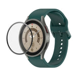 JUNSUNMAY シリコン調整ストラップ + フルカバレッジPMMAスクリーンプロテクターキット Samsung Galaxy Watch6 Classic 43mm用、Samsung Galaxy Watch5 44mm用、Samsung Galaxy Watch5 Pro 45mm用