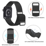 ミランダブルマグネティックスチールメッシュウォッチバンド、Apple Watch 7 45mm用、Apple Watch SE 40mm用、Apple Watch SE 44mm用、Apple Watch 6 40mm用、Apple Watch 6 44mm用、Apple Watch 5 44mm用