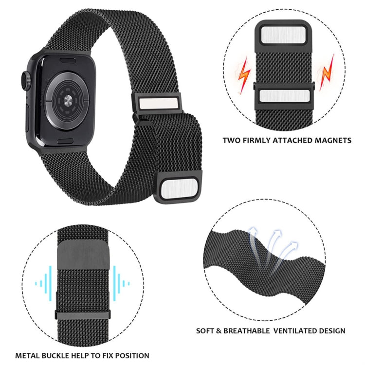 ミランダブルマグネティックスチールメッシュウォッチバンド、Apple Watch 7 45mm用、Apple Watch SE 40mm用、Apple Watch SE 44mm用、Apple Watch 6 40mm用、Apple Watch 6 44mm用、Apple Watch 5 44mm用
